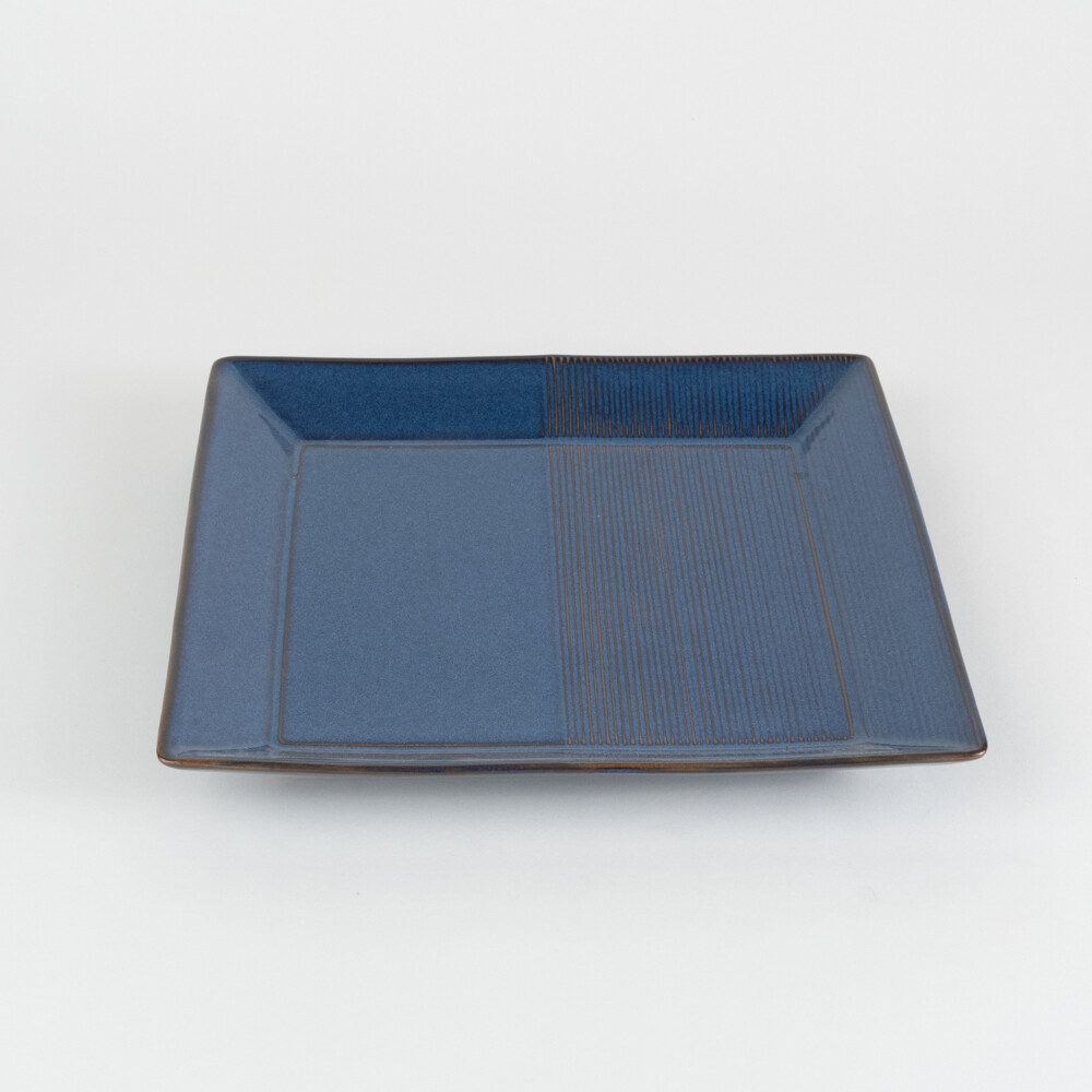 Square dinner plate 34cm – Lovene – Blue