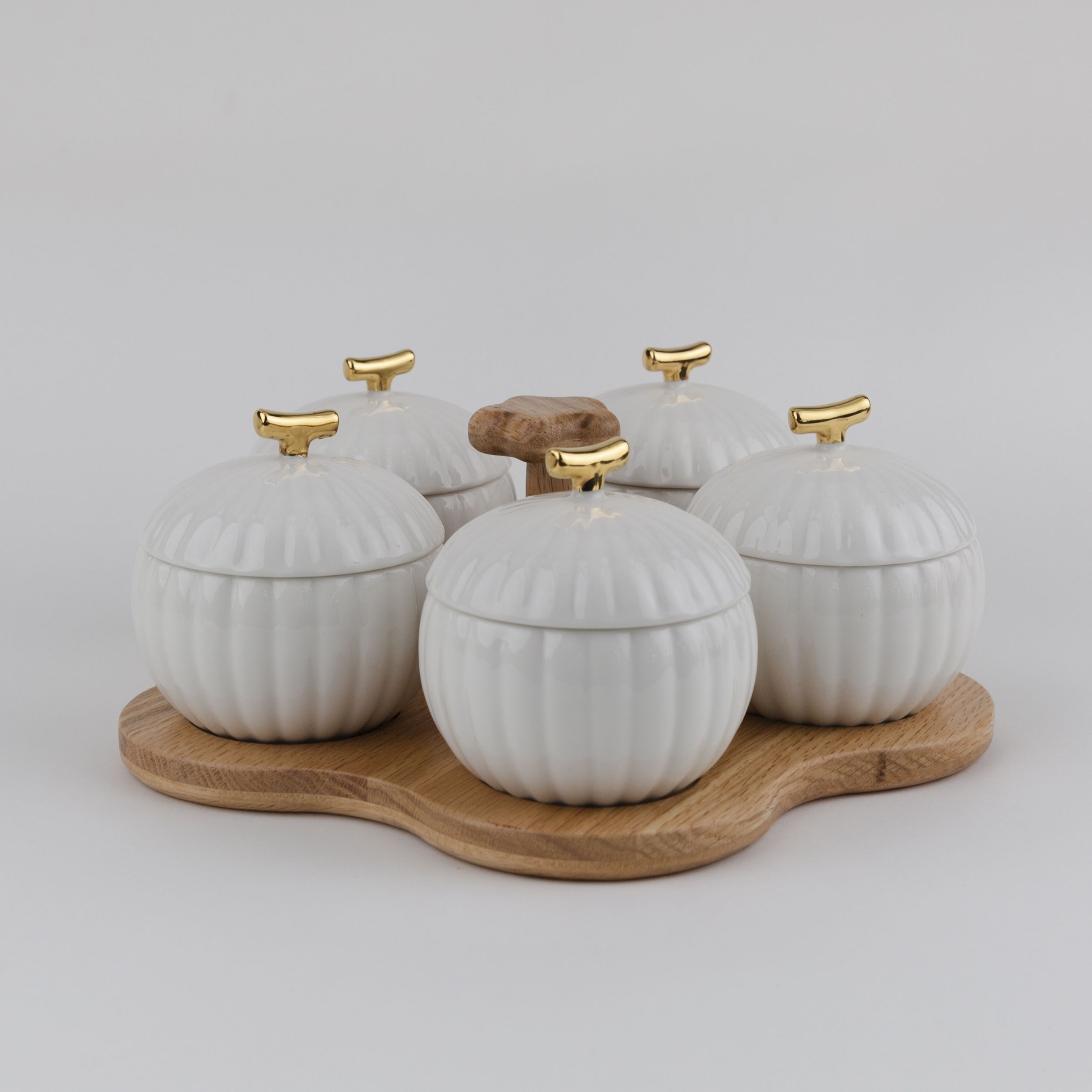 CANISTER Set – CA2 Series with OAK Wood tray